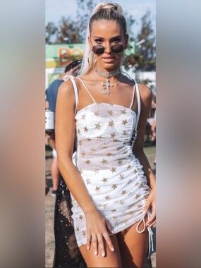 Beginning Boutique Ocean Eyes Glitter Stars Festival Dress